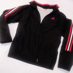 Adidas vintage windbreaker black red size small